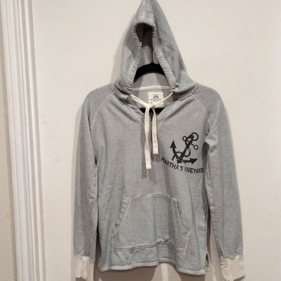 Artforms Women's Nautical Martha's Vineyard Graphic Cotton Blend Hoodie Sz S - Picture 1 of 8